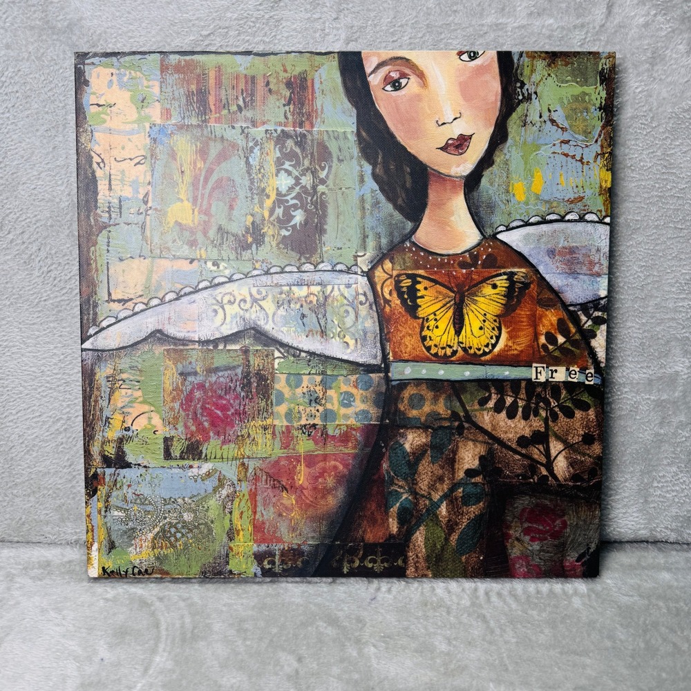 Kelly Rae Roberts Demdaco Mixed Media Faith Free Wall Art Set 2 Butterfly Angel - Picture 3 of 13